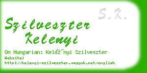 szilveszter kelenyi business card